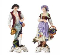 PAIR OF DRESDEN STYLE FIGURES at Ross's Online Art Auctions