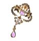 9CT GOLD AMETHYST DIAMOND AND PEARL BROOCH at Ross's Online Art Auctions