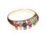 18CT GOLD RUBY, EMERALD AND DIAMOND RING at Ross's Online Art Auctions