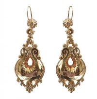 VICTORIAN 14CT GOLD DROP EARRINGS at Ross's Online Art Auctions