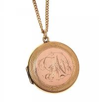 9CT GOLD ENGRAVED LOCKET AND CHAIN at Ross's Online Art Auctions