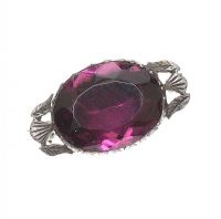 SILVER AND AMETHYST BROOCH at Ross's Online Art Auctions