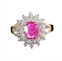 9CT GOLD RUBY AND DIAMOND RING at Ross's Online Art Auctions