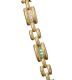 18CT GOLD FANCY-LINK BRACELET SET WITH EMERALDS AND DIAMONDS at Ross's Online Art Auctions