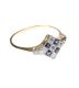 18CT GOLD SAPPHIRE AND DIAMOND CHEQUERBOARD CLUSTER RING at Ross's Online Art Auctions