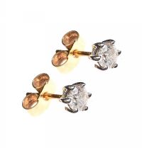 GOLD DIAMOND STUD EARRINGS at Ross's Online Art Auctions