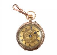 VICTORIAN LADY'S GOLD FOB WATCH at Ross's Online Art Auctions