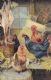 OIL CHICKENS SIGNED EDGAR HUNT at Ross's Online Art Auctions