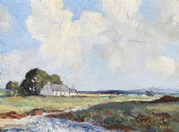 COTTAGE IN THE GLENS OF ANTRIM by Maurice Canning Wilks ARHA RUA at Ross's Online Art Auctions