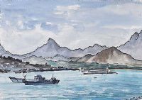 FISHING BOATS by Coralie de Burgh Kinahan at Ross's Online Art Auctions