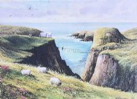CARRICK A REDE ROPE BRIDGE, COUNTY ANTRIM by William Yeaman at Ross's Online Art Auctions