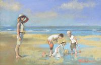 FUN ON THE BEACH by Tom Quinn at Ross's Online Art Auctions