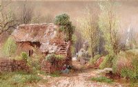 IN THE SHADE BY THE OLD COTTAGE by Alfred Parsons at Ross's Online Art Auctions