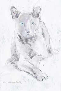 GREY CAT by Con Campbell at Ross's Online Art Auctions