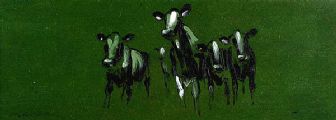 COWS ON GREEN by Con Campbell at Ross's Online Art Auctions