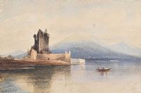 ROSS CASTLE, KILLARNEY by Andrew Nicholl RHA at Ross's Online Art Auctions