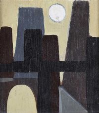 MOON OVER THE BUILDINGS by Markey Robinson at Ross's Online Art Auctions
