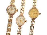 SELECTION OF THREE 9CT GOLD LADY'S WRIST WATCHES at Ross's Online Art Auctions