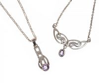 TWO STERLING SILVER NECKLACES IN THE STYLE OF CHARLES RENNIE MACKINTOSH at Ross's Online Art Auctions