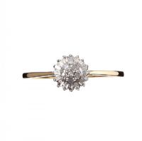 9CT GOLD DIAMOND FLORAL CLUSTER RING at Ross's Online Art Auctions