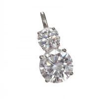 SILVER-TONE PENDANT SET WITH CUBIC ZIRCONIA at Ross's Online Art Auctions