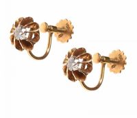 VICTORIAN 15CT GOLD DIAMOND EARRINGS at Ross's Online Art Auctions