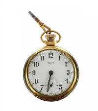 SMITHS GOLD-TONE GENT'S OPEN-FACE POCKET WATCH at Ross's Online Art Auctions