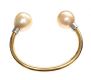 DIOR 18CT GOLD BANGLE SET WITH NATURAL PEARLS at Ross's Online Art Auctions