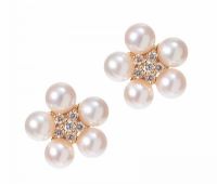 PEARL EARRINGS WITH DIAMONDS at Ross's Online Art Auctions