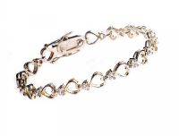 STERLING SILVER HEART LINE BRACELET SET WITH CUBIC ZIRCONIA at Ross's Online Art Auctions