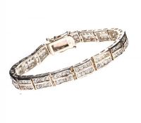 STERLING SILVER LINE BRACELET SET WITH CUBIC ZIRCONIA at Ross's Online Art Auctions