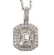 18CT WHITE GOLD DIAMOND CLUSTER PENDANT AND CHAIN at Ross's Online Art Auctions