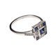 PLATINUM SAPPHIRE AND DIAMOND CHEQUERBOARD CLUSTER RING at Ross's Online Art Auctions