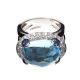 18CT WHITE GOLD BLUE TOPAZ, SAPPHIRE AND DIAMOND DRESS RING at Ross's Online Art Auctions