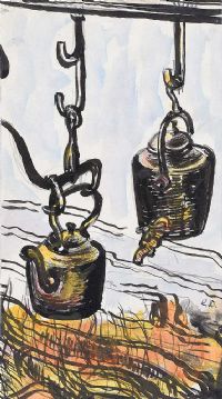 OLD KETTLES ON THE CRANE by Gerard Dillon at Ross's Online Art Auctions