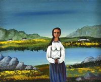 GIRL IN AN IRISH LANDSCAPE by James Bingham at Ross's Online Art Auctions