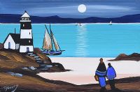 MOONLIT LIGHTHOUSE by J.P. Rooney at Ross's Online Art Auctions