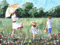 PICKING WILD FLOWERS by Lorna Millar at Ross's Online Art Auctions