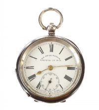 SWISS 935 SILVER OPEN-FACED GENT'S POCKET WATCH at Ross's Online Art Auctions