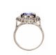 18CT WHITE GOLD TANZANITE AND DIAMOND CLUSTER RING at Ross's Online Art Auctions