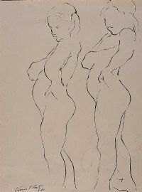 STANDING FEMALE NUDE STUDY by Vernon P. Carter at Ross's Online Art Auctions