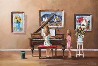 SISTERS AT THE PIANO by Lorna Millar at Ross's Online Art Auctions