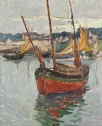 FISHING BOAT, ARDGLASS by Georgina Moutray Kyle RUA at Ross's Online Art Auctions