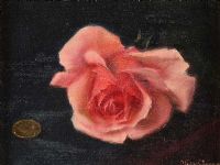RED ROSE WITH COIN by Thomas Ryan PPRHA at Ross's Online Art Auctions