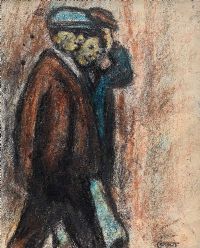 HOME TIME, BELFAST SHIPYARD WORKERS by William Conor RHA RUA at Ross's Online Art Auctions