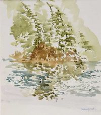 REFLECTIONS ON THE RIVER by George Campbell RHA RUA at Ross's Online Art Auctions