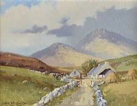 COTTAGES, DONEGAL by Arthur H. Twells RUA at Ross's Online Art Auctions