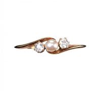 9CT GOLD SEED PEARL AND DIAMOND TWIST RING at Ross's Online Art Auctions