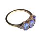 9CT GOLD TANZANITE AND ZIRCON RING at Ross's Online Art Auctions