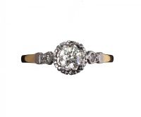 18CT GOLD PLATINUM AND DIAMOND SOLITAIRE RING at Ross's Online Art Auctions